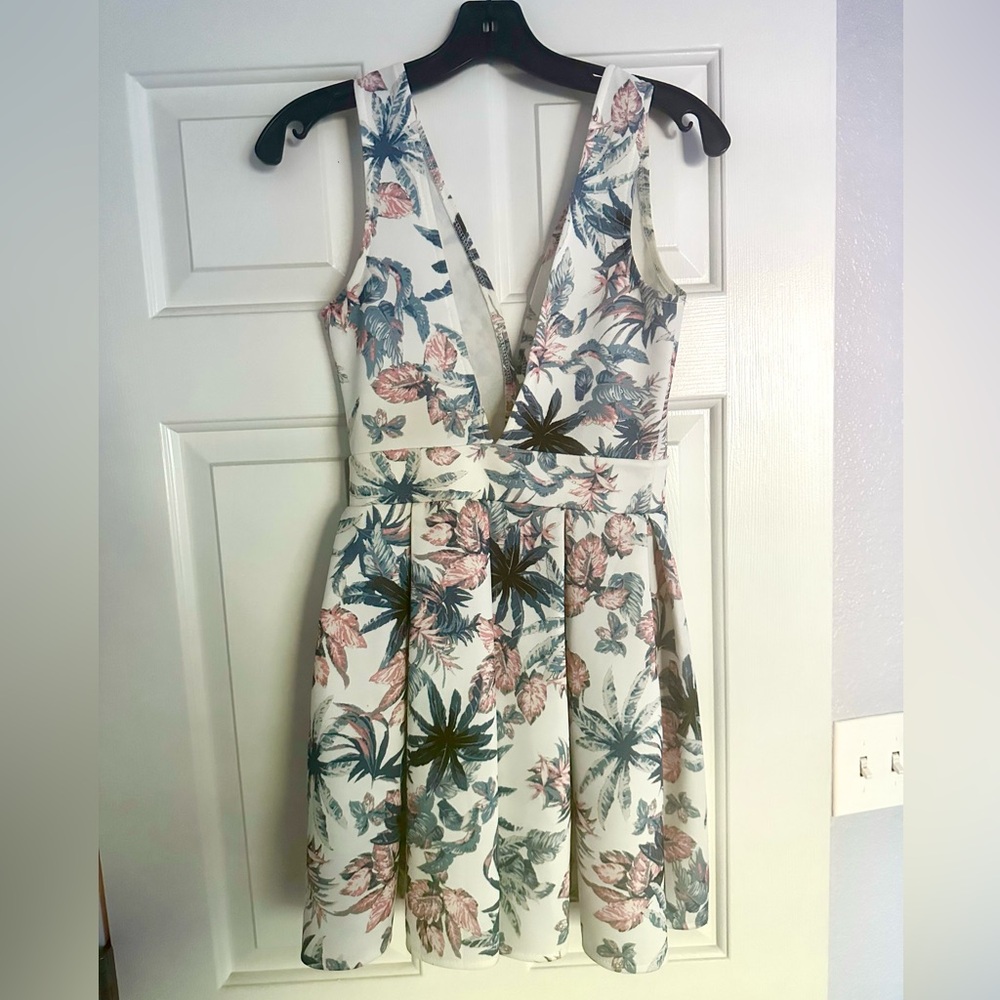 Tropical Floral Print Fit & Flare Dress